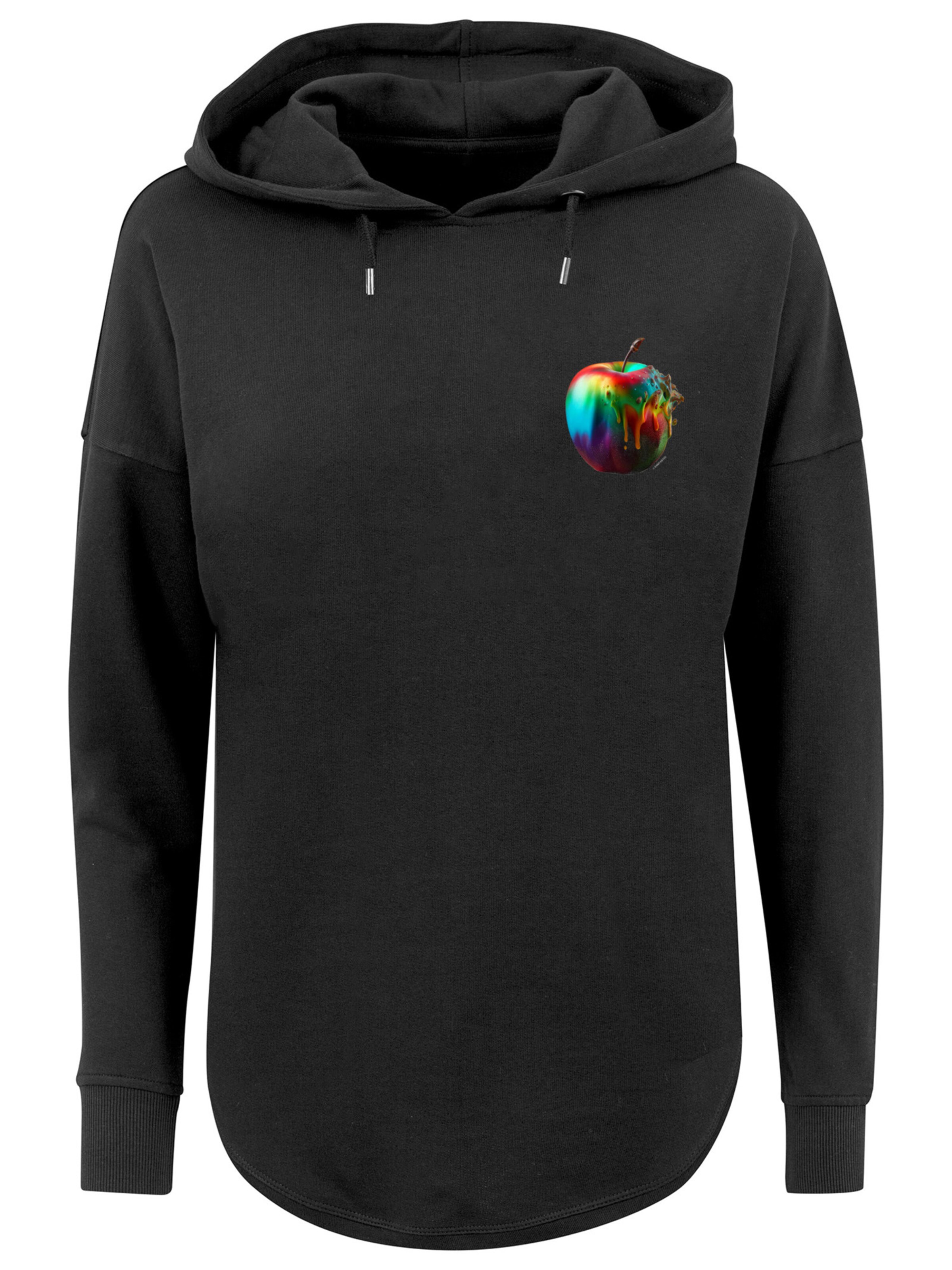 F4NT4STIC Sweatshirt 'Colorfood Collection - Rainbow Apple' in Black: front