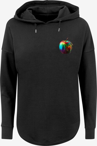 F4NT4STIC Sweatshirt 'Colorfood Collection - Rainbow Apple' in Zwart: voorkant