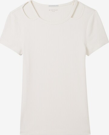 T-Shirt TOM TAILOR en blanc : devant