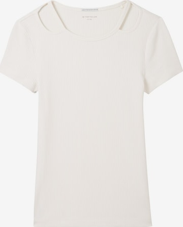 T-Shirt TOM TAILOR en blanc : devant