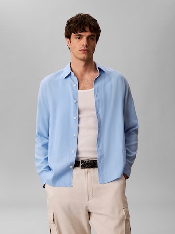 Calvin Klein Regular fit Overhemd in Blauw: voorkant