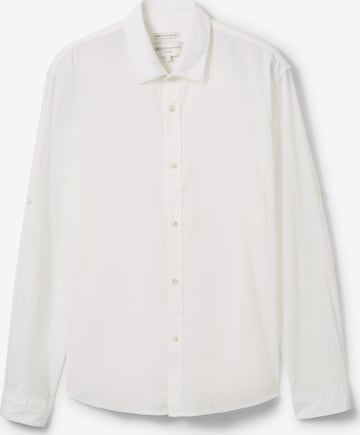 TOM TAILOR DENIM Regularny krój Koszula w kolorze biały: przód