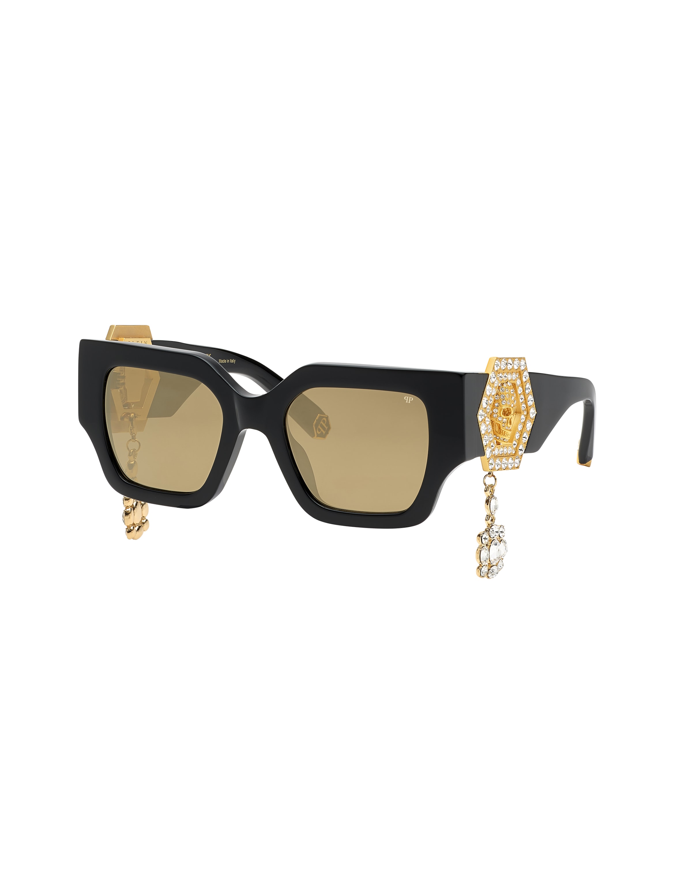 Philipp Plein Sonnenbrille in Schwarz: Vorderseite