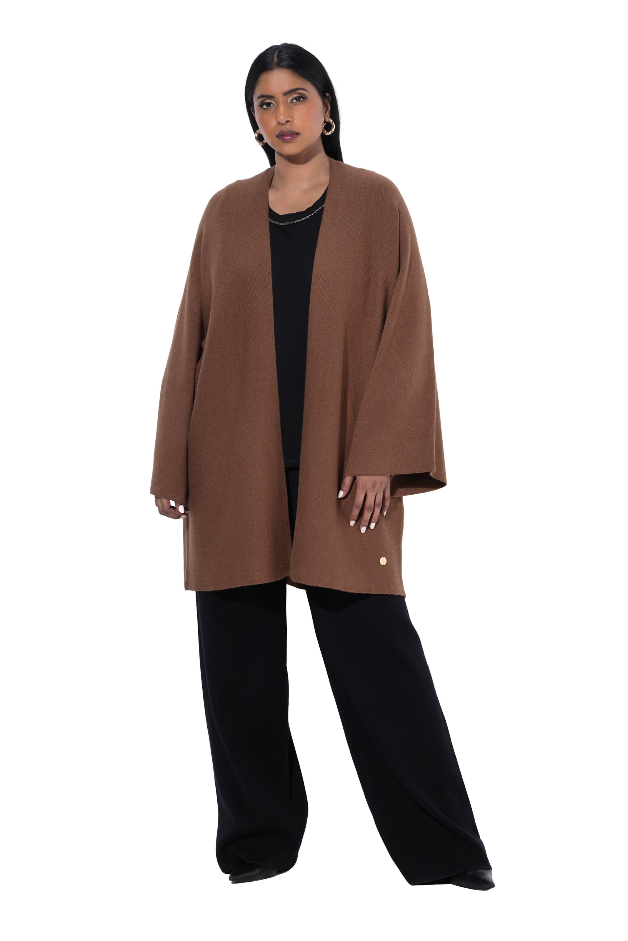 Ulla Popken Knit cardigan in Brown: front