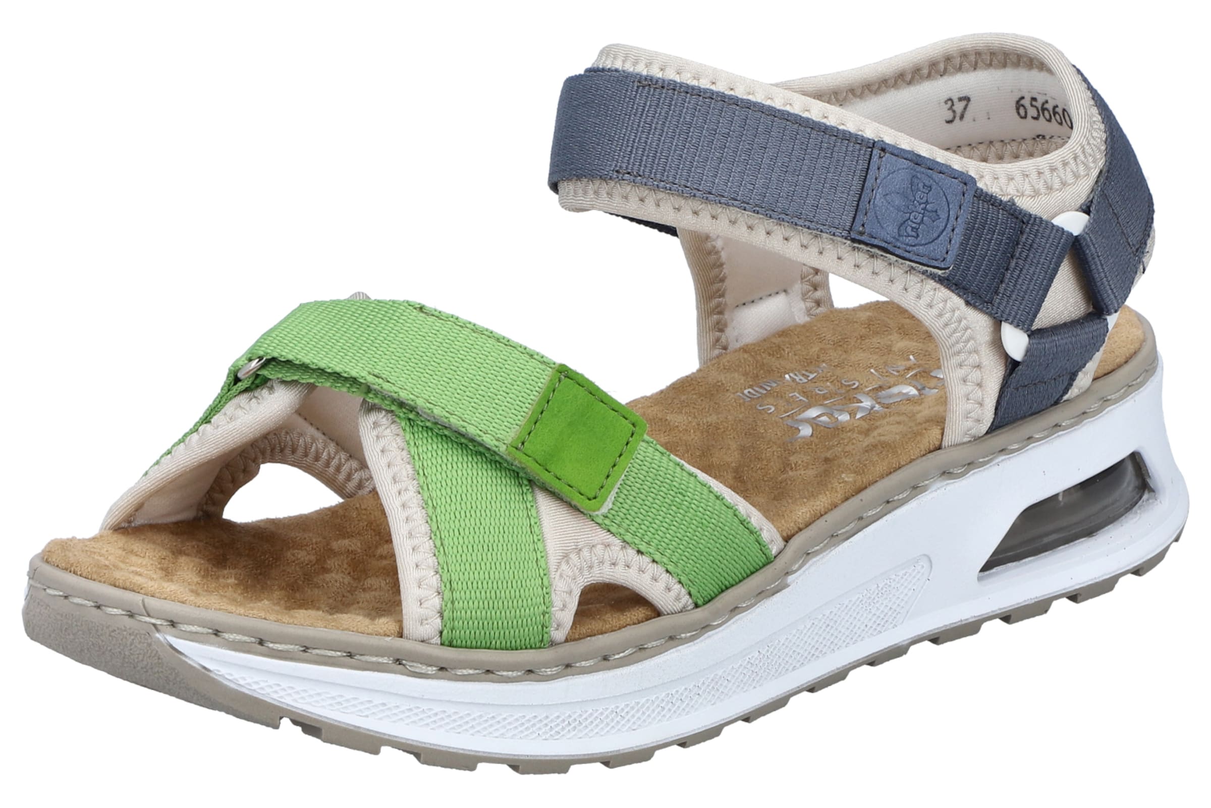 Sandales de randonnée Rieker en vert : devant