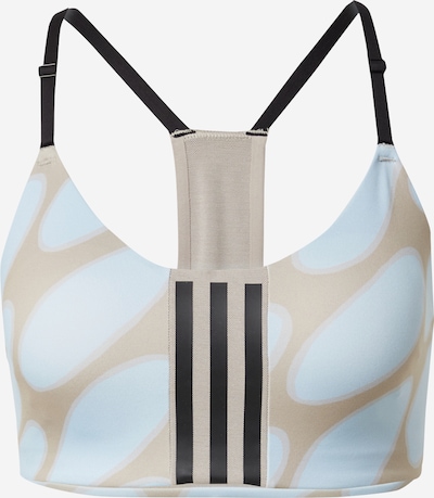 ADIDAS SPORTSWEAR Soutien-gorge de sport 'Marimekko Aeroimpact Light-Support' en sable / bleu clair / noir, Vue avec produit