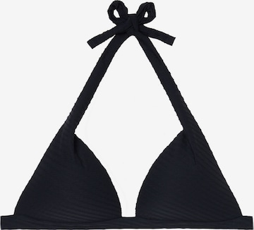 CALZEDONIA Triangle Bikini Top 'BLACK WAVES' in Black: front