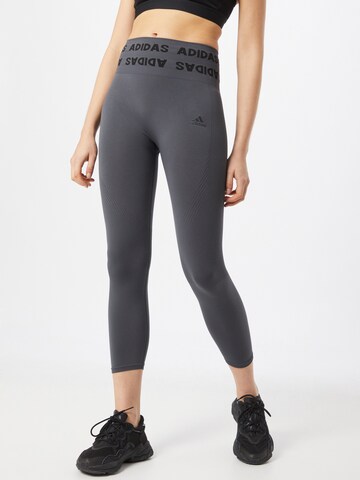 Skinny Pantaloni sportivi di ADIDAS SPORTSWEAR in grigio: frontale