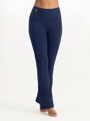 Urban Goddess Yoga & Activewear Flared Workout Pants 'Anandafied Yoga & Pilates' in Blue: front