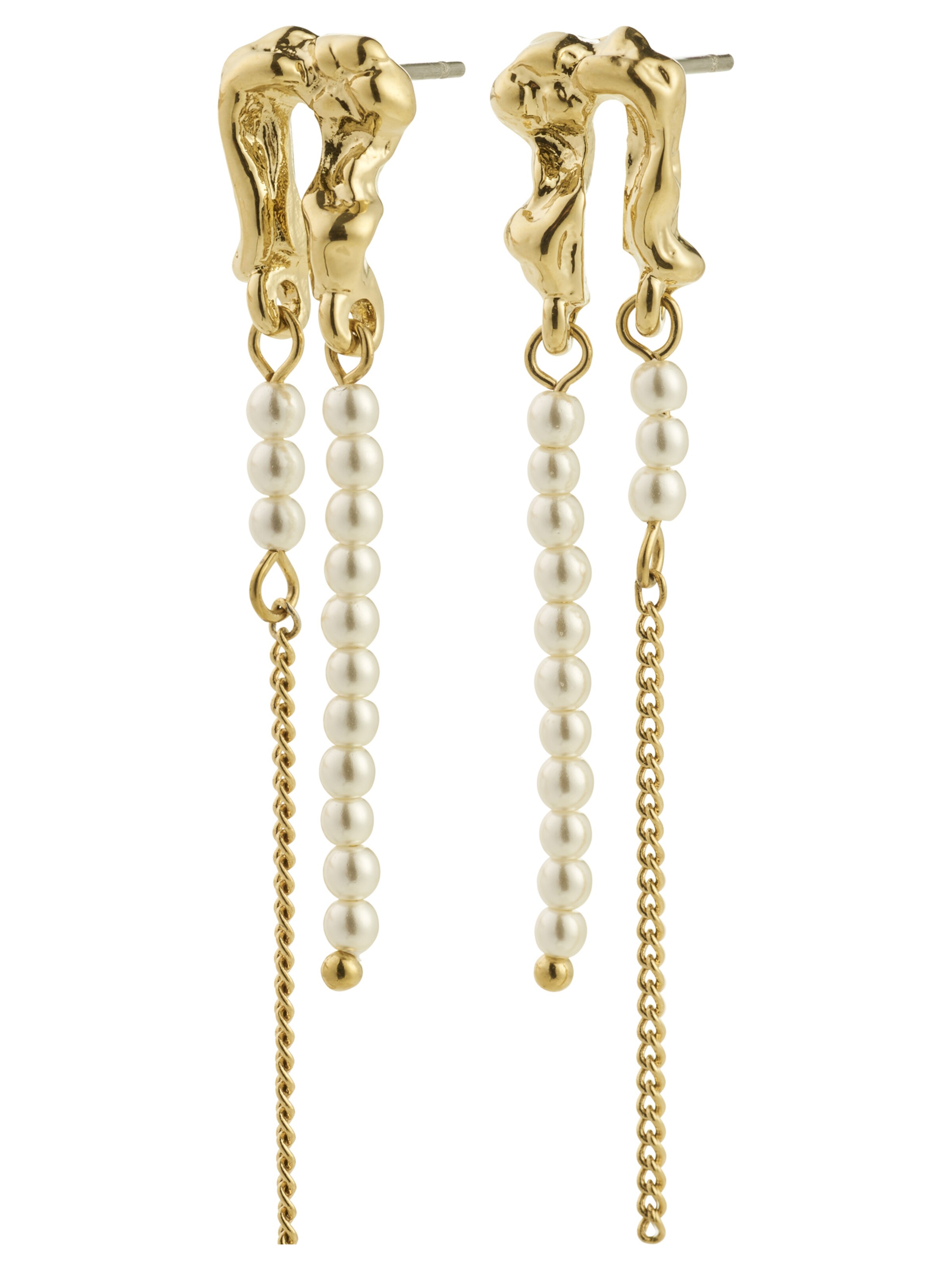 Boucles d'oreilles 'Vincent' Pilgrim en or : devant