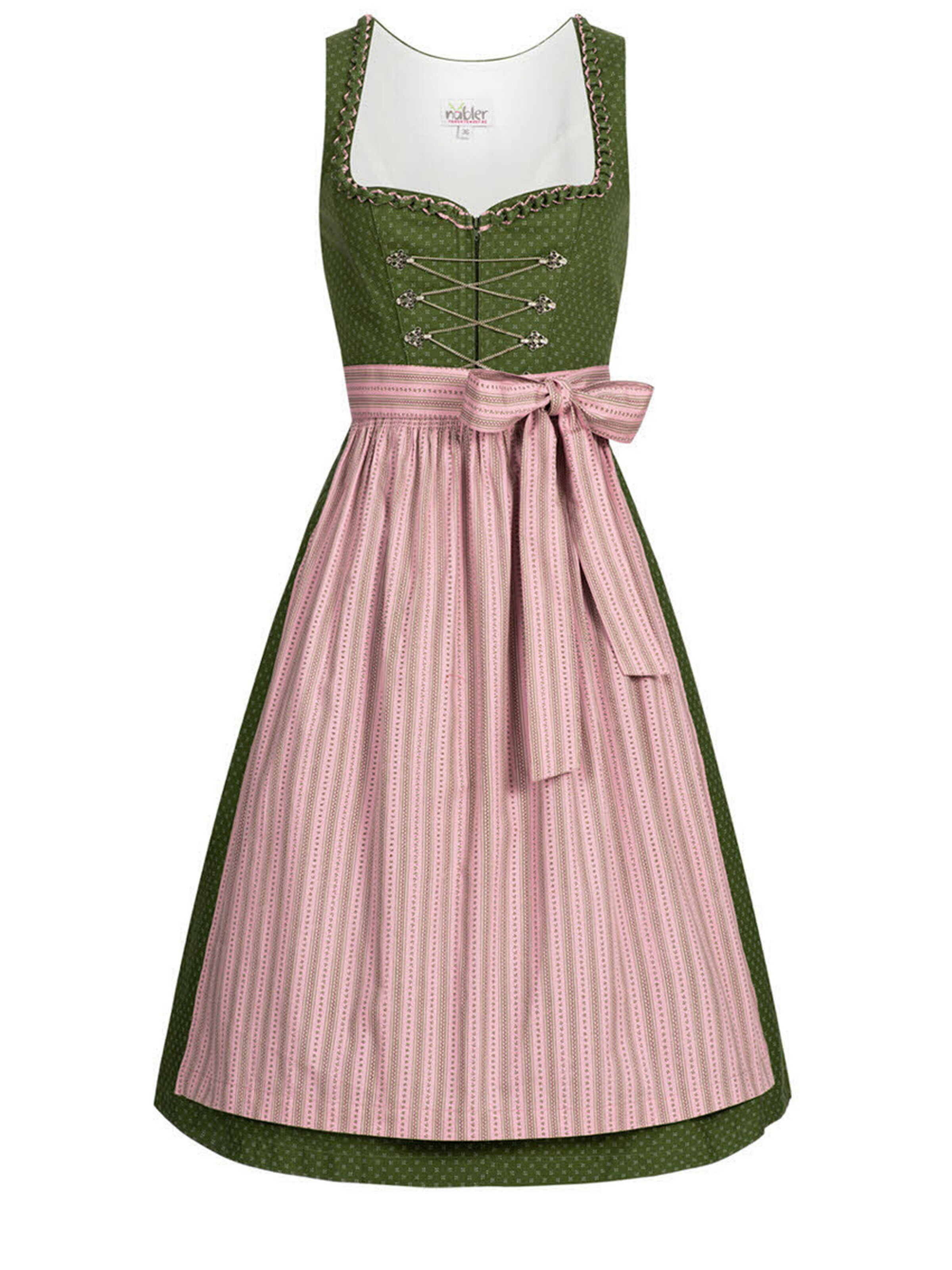 Trachtenhof Nübler Dirndl 'Dirndl midi Thea' in Grün: Vorderseite