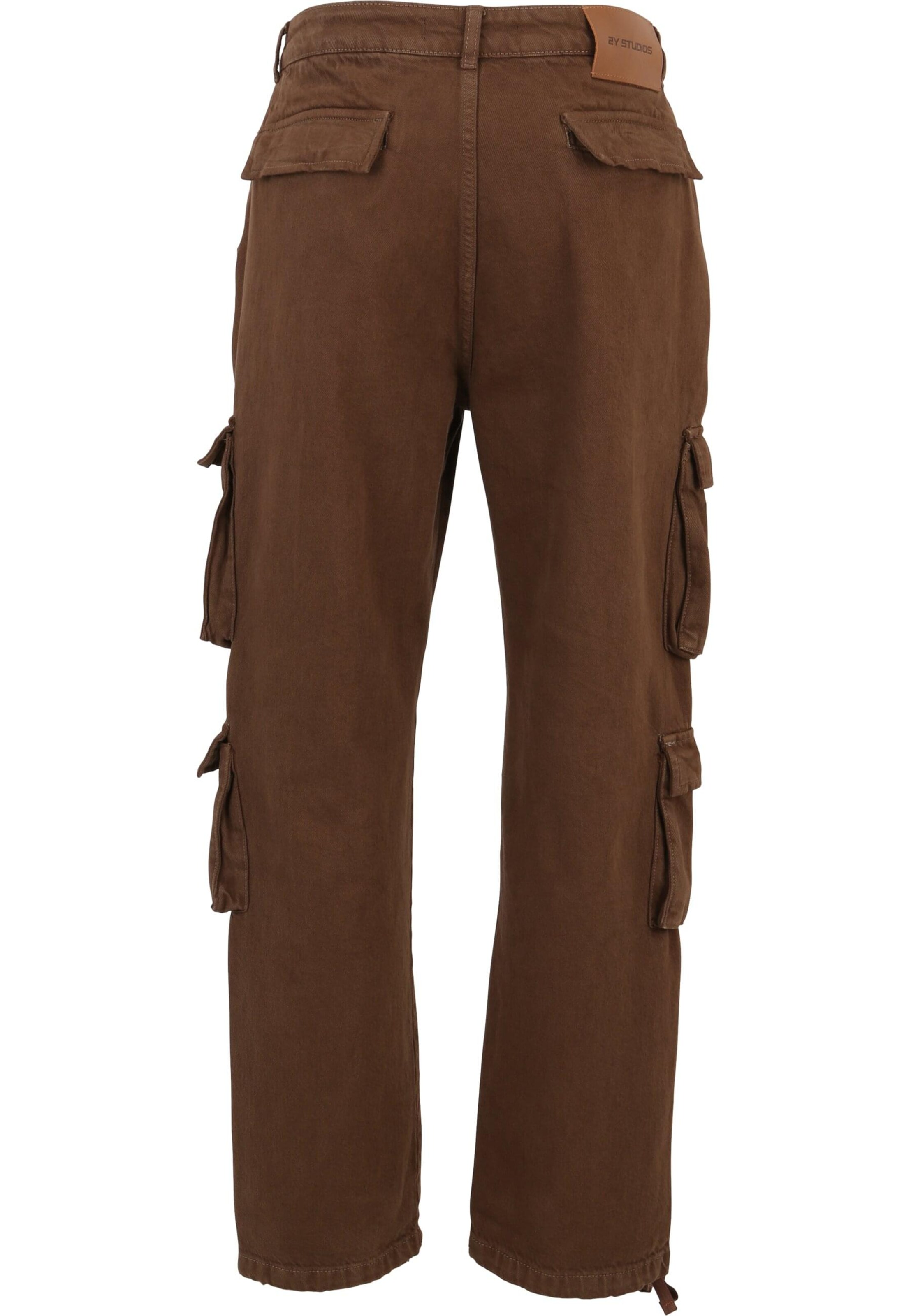 2Y Premium Regular Cargobroek 'Kiran' in Bruin