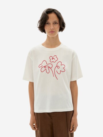 Thinking MU T-shirt 'Lucia' i beige: framsida