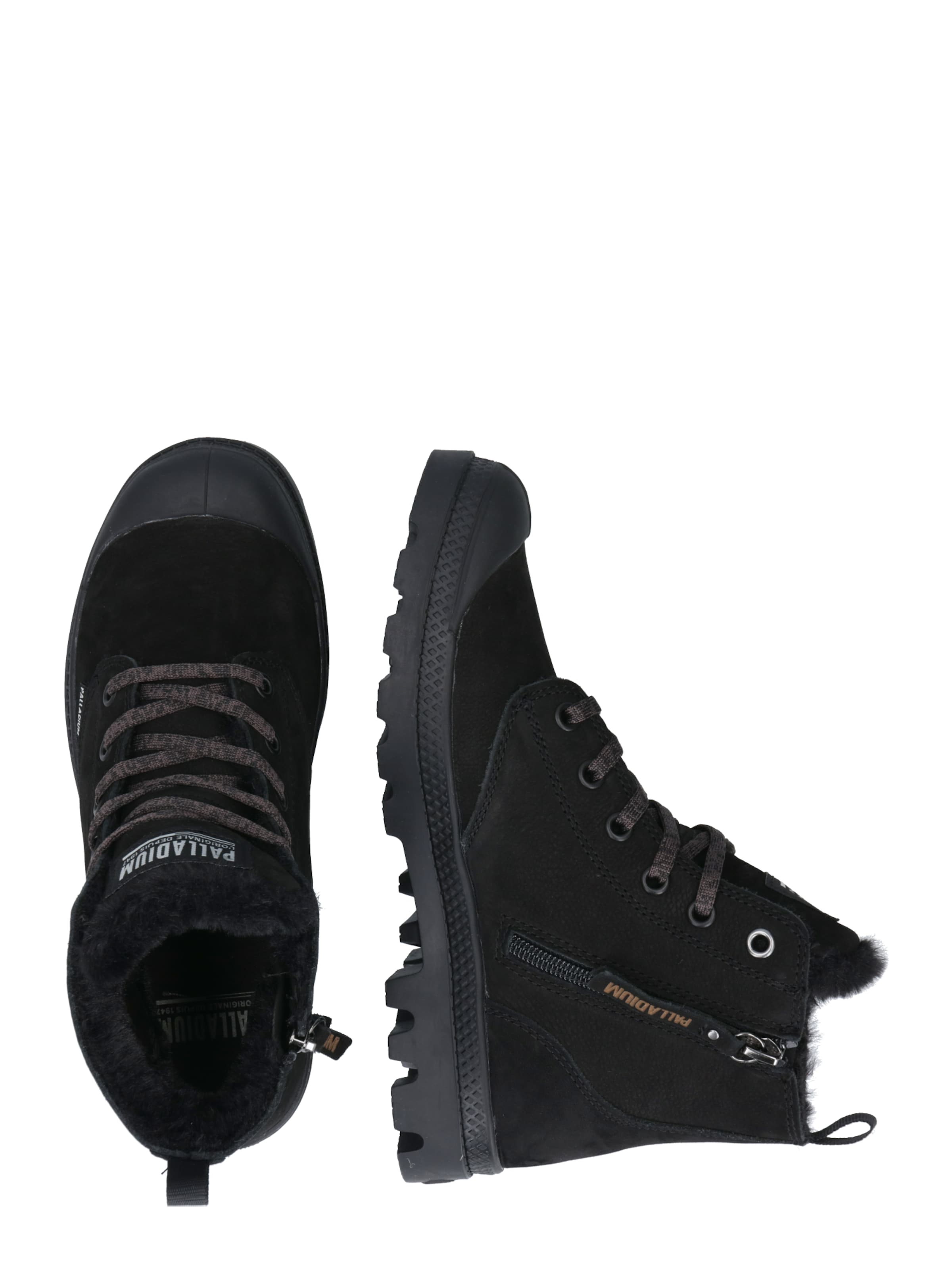 Palladium Μπότες με κορδόνια 'Pampa' σε μαύρο