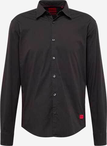 HUGO Button Up Shirt 'Ermo' in Black: front