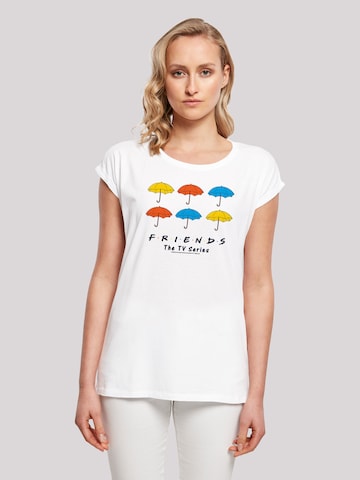 T-shirt 'Friends Bunte Regenschirme' F4NT4STIC en blanc : devant