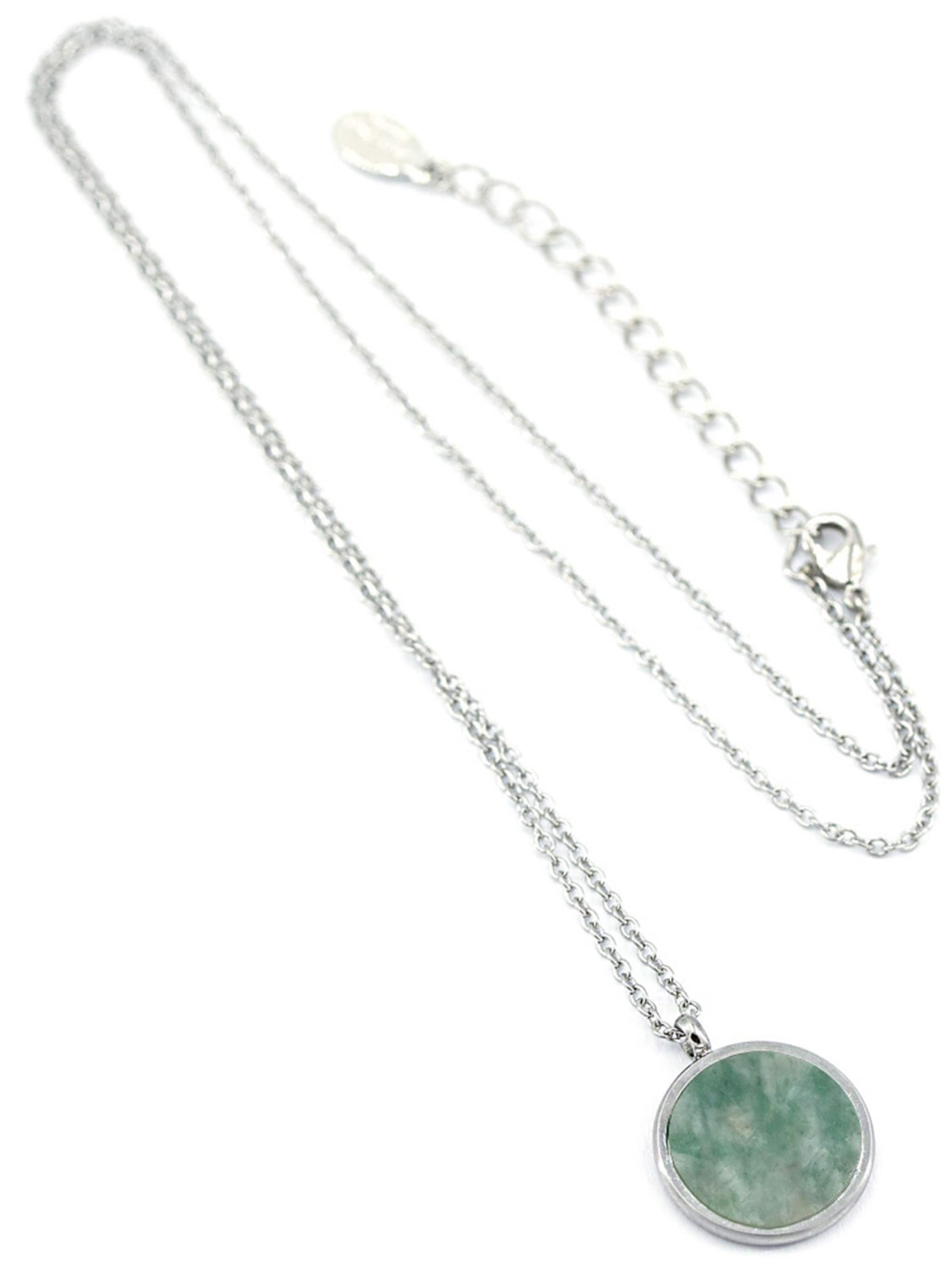 Sergio Engel Necklace 'Beach Kette 02 Elegante Edelstahlkette mit Natursteinanhänger' in 50cm in Green, Item view