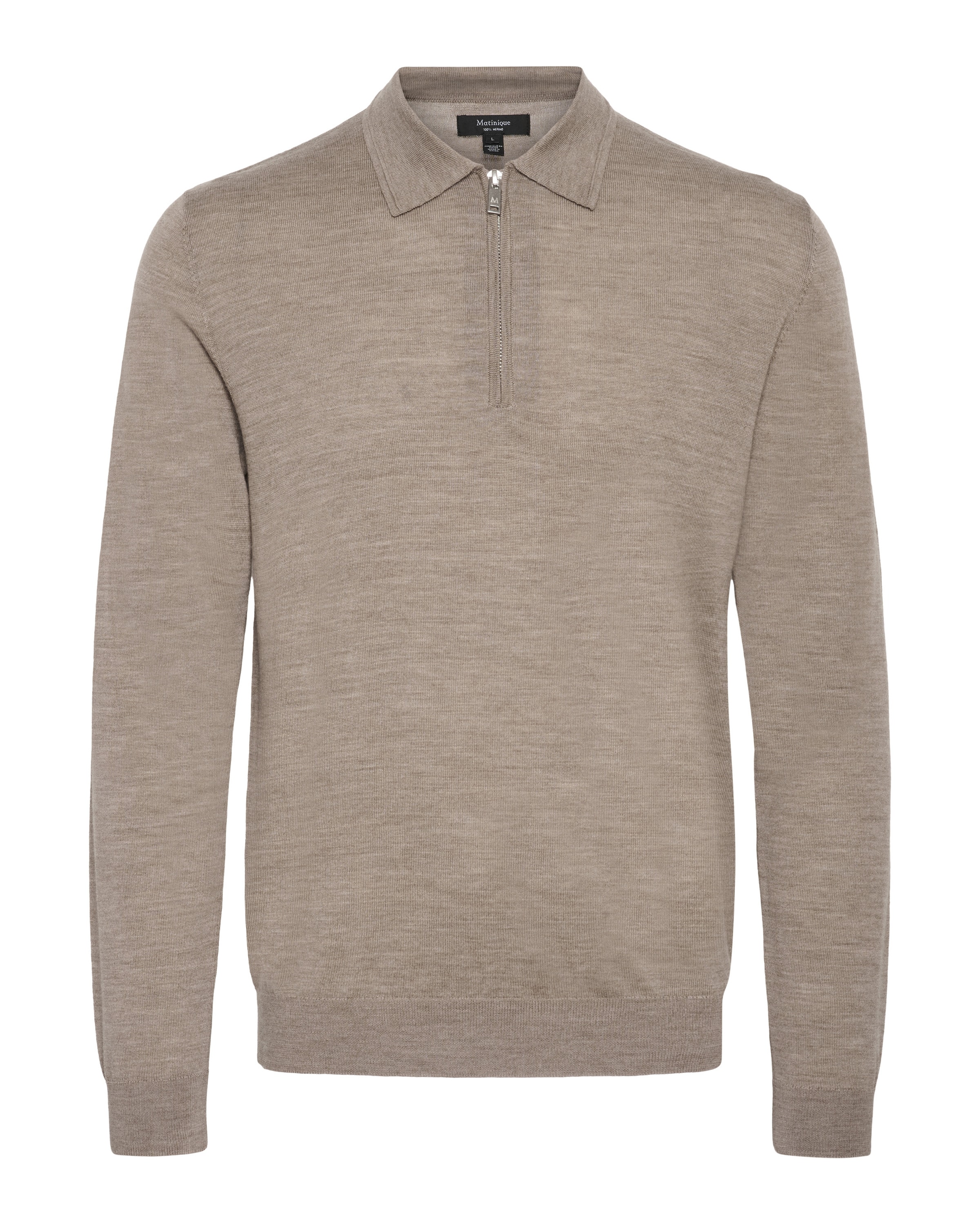 Matinique Pullover 'Polo' in Braun: Vorderseite