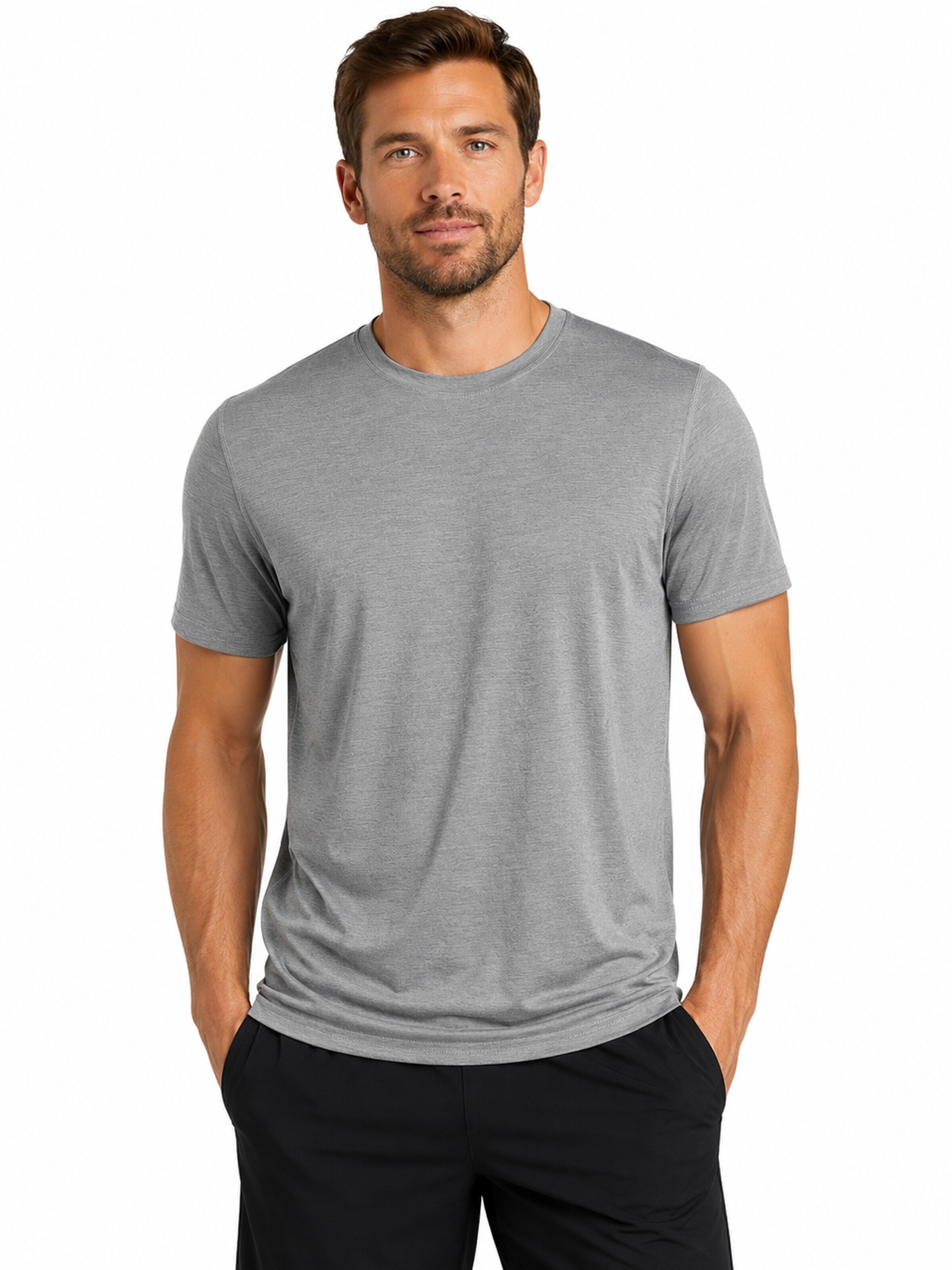 MEETWEE Shirt '2-Pack Casual Quick-Drying T-Shirts' in Grijs: voorkant