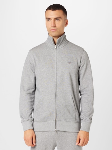 GANT - Sudadera con cremallera en gris: frente