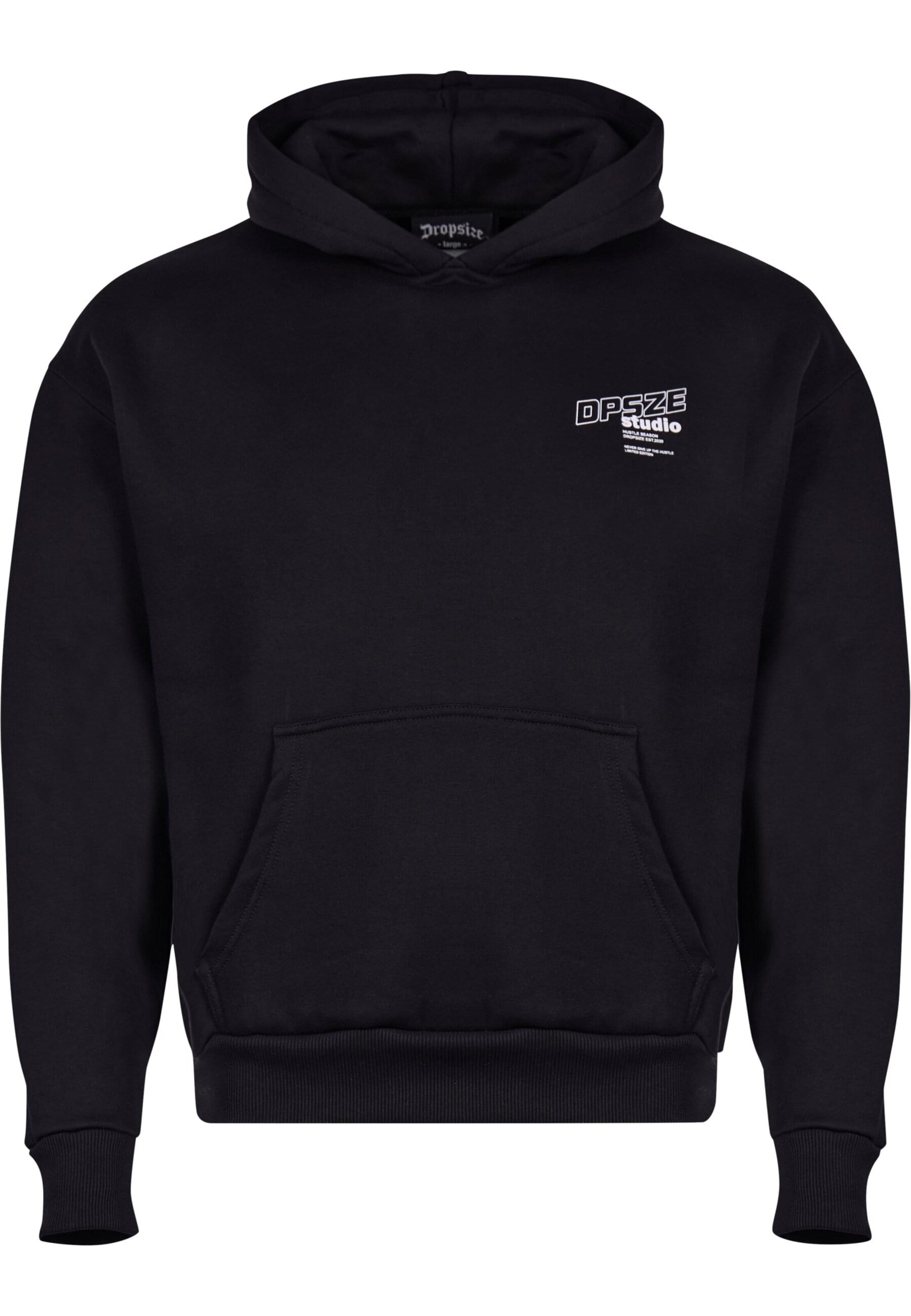 Dropsize Sweatshirt 'Hustle' in Schwarz: Vorderseite