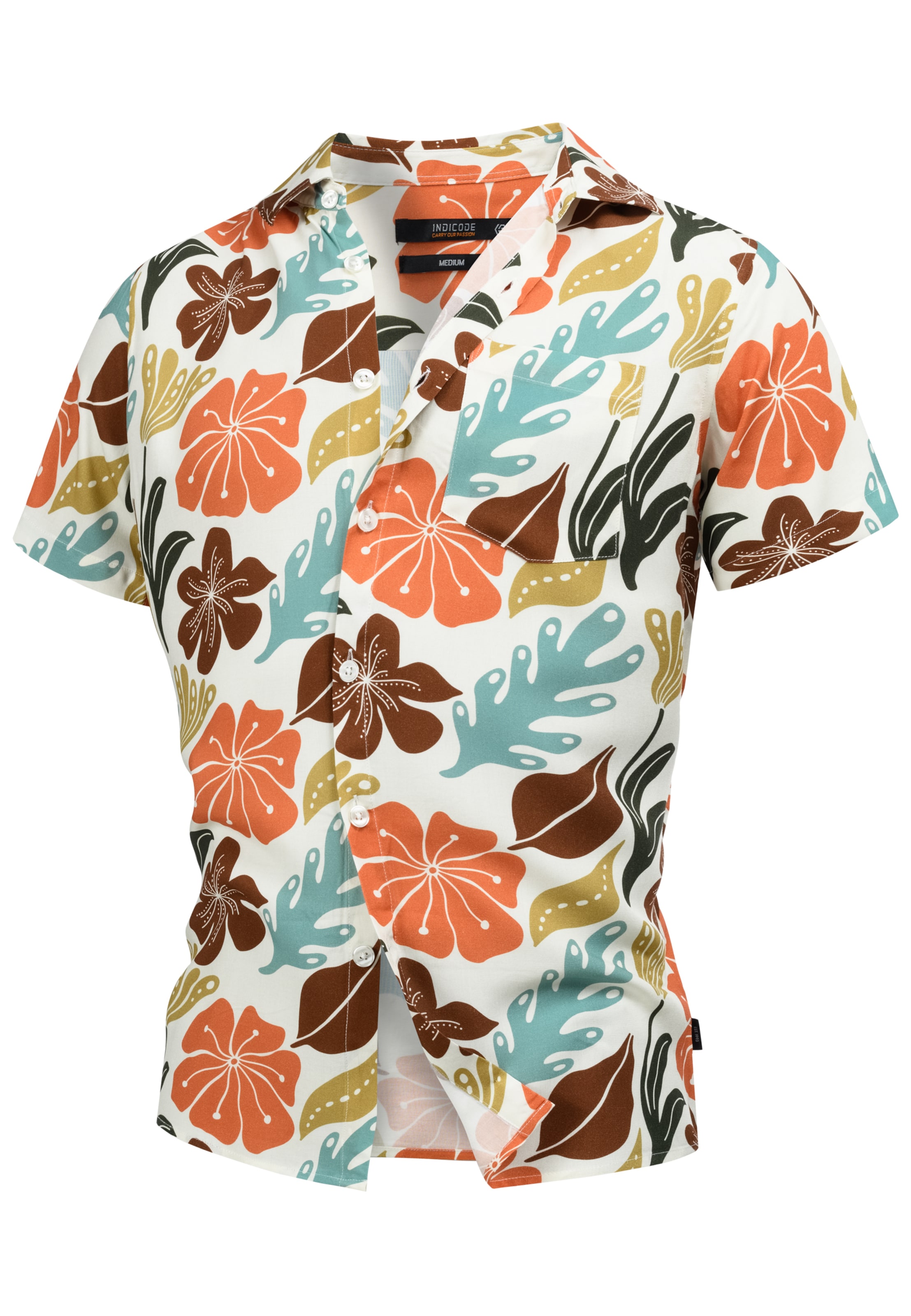 INDICODE JEANS Overhemd 'INMilky' in Gemengde kleuren: voorkant