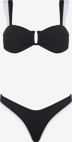 Acuarela Brand Balconette Bikini 'Royale U Brazilian Bikini Set' i svart: framsida