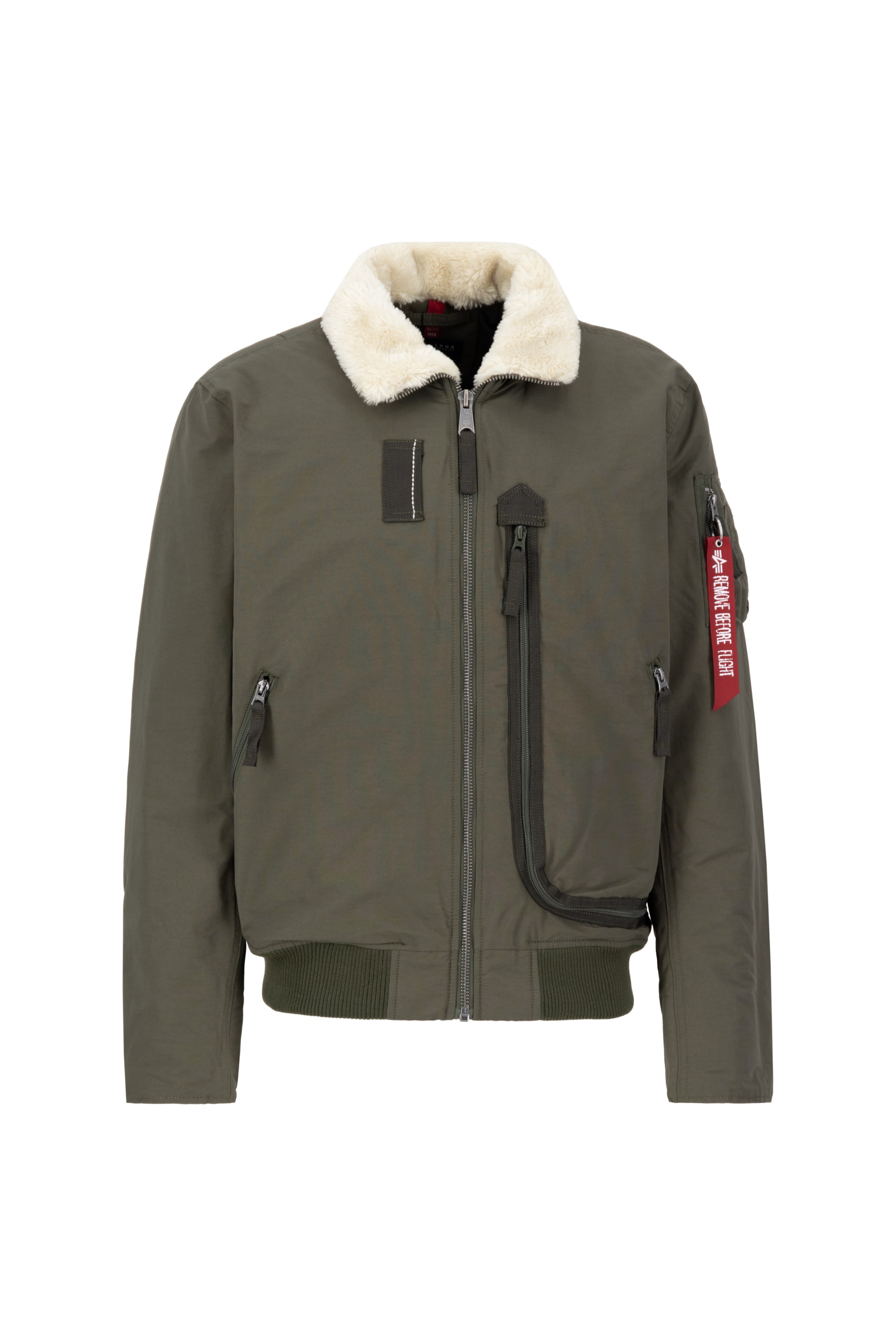 ALPHA INDUSTRIES Φθινοπωρινό και ανοιξιάτικο μπουφάν σε πράσινο: μπροστά