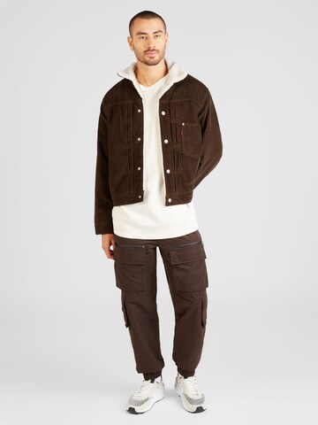 brūns LEVI'S ® Starpsezonu jaka 'Type 1 Sherpa Trucker Corduroy Jacket'