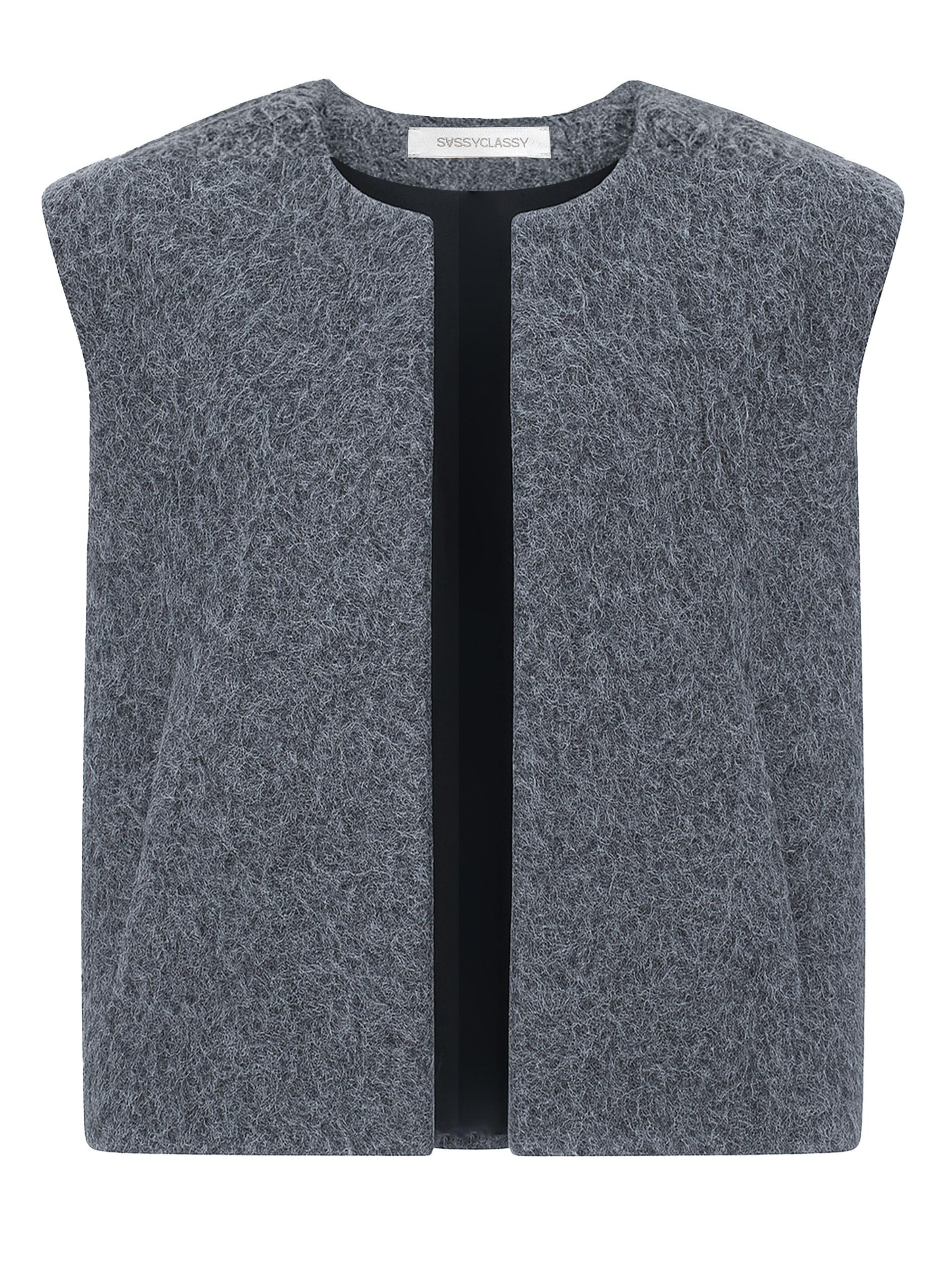 SASSYCLASSY Weste‌‌‌ in Grau: Vorderseite