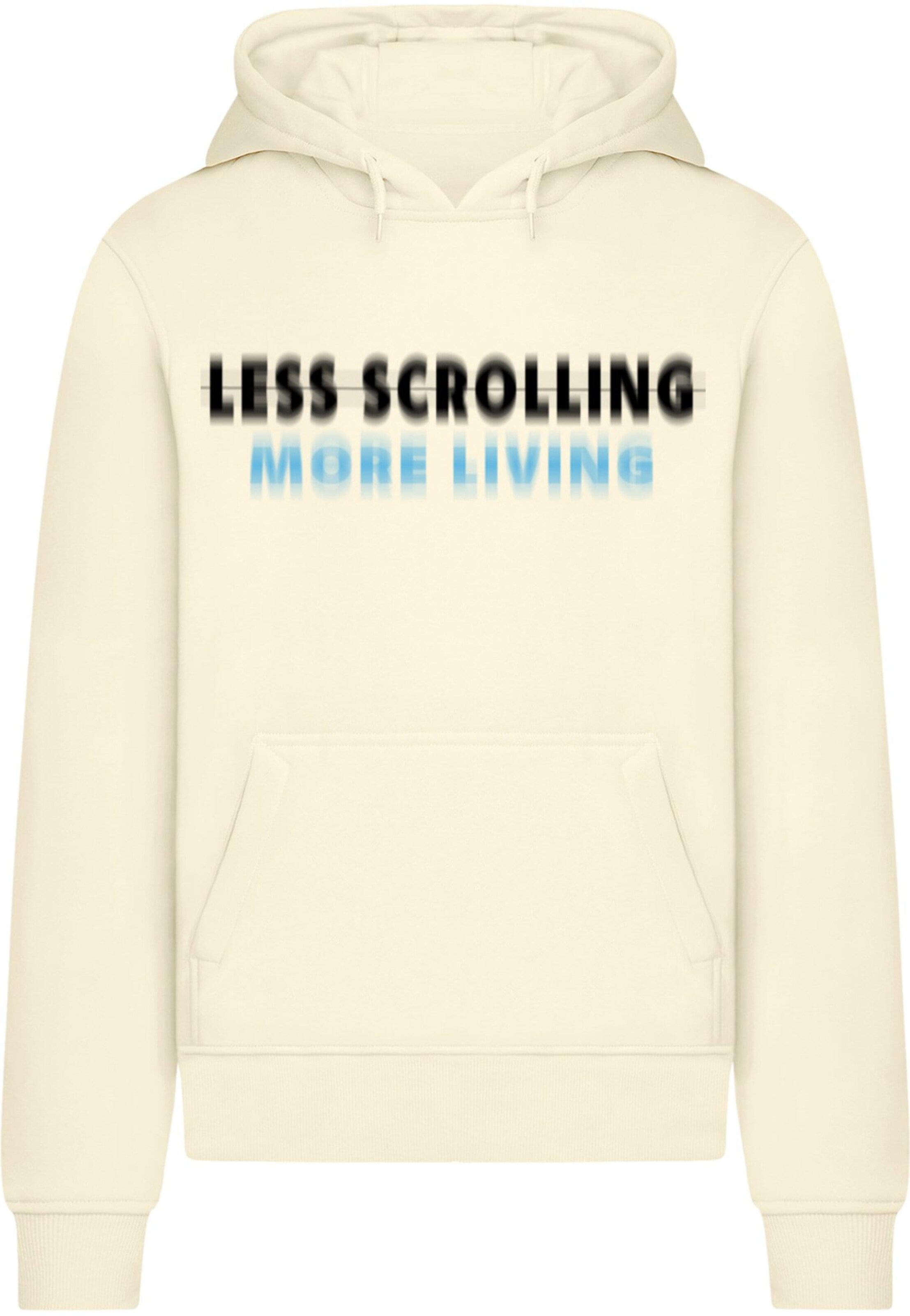 2Y Studios Sweatshirt 'Less Scrolling' in Beige: front