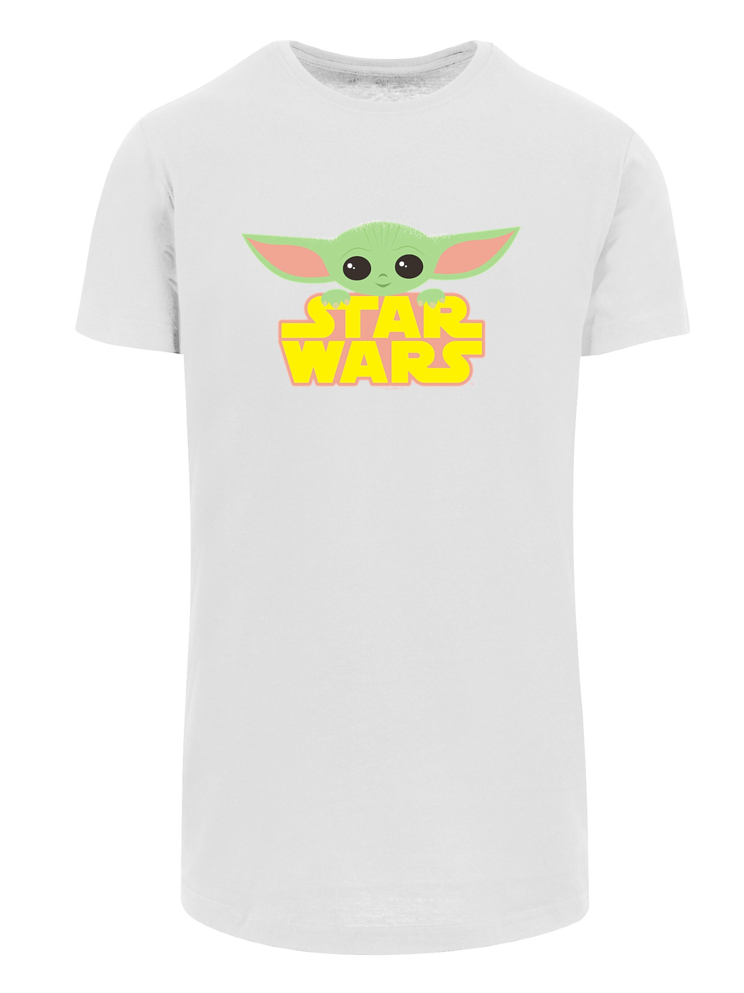 T-Shirt 'Star Wars Mandalorian Child' F4NT4STIC en blanc : devant