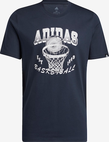 mėlyna ADIDAS PERFORMANCE Sportiniai marškinėliai 'World of Basketball': priekis
