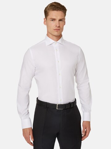 Coupe regular Chemise Boggi Milano en blanc : devant