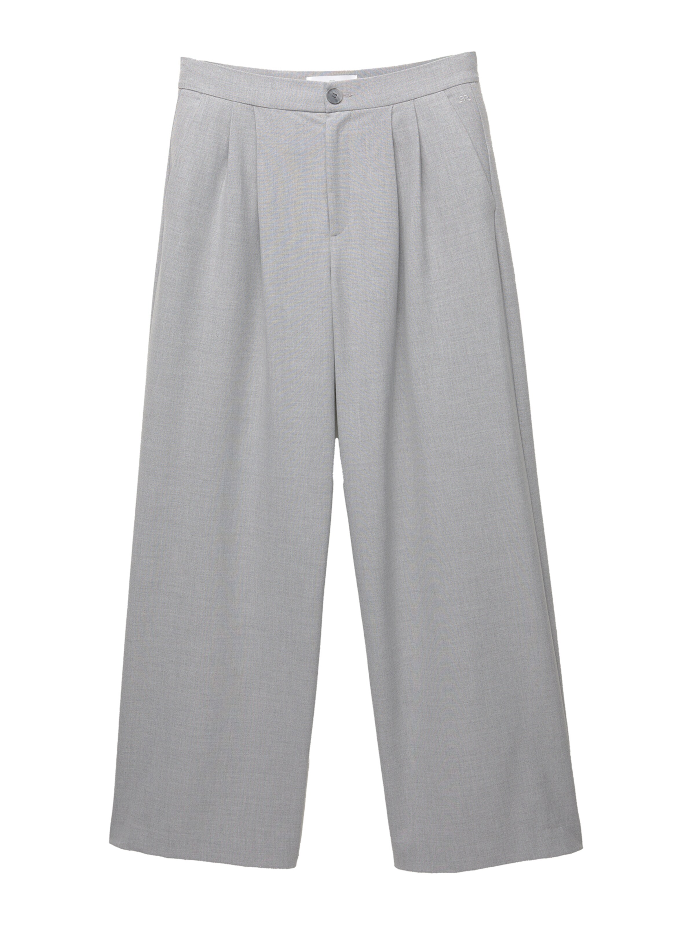 Pull&Bear Wide Leg Hose in Grau: Vorderseite