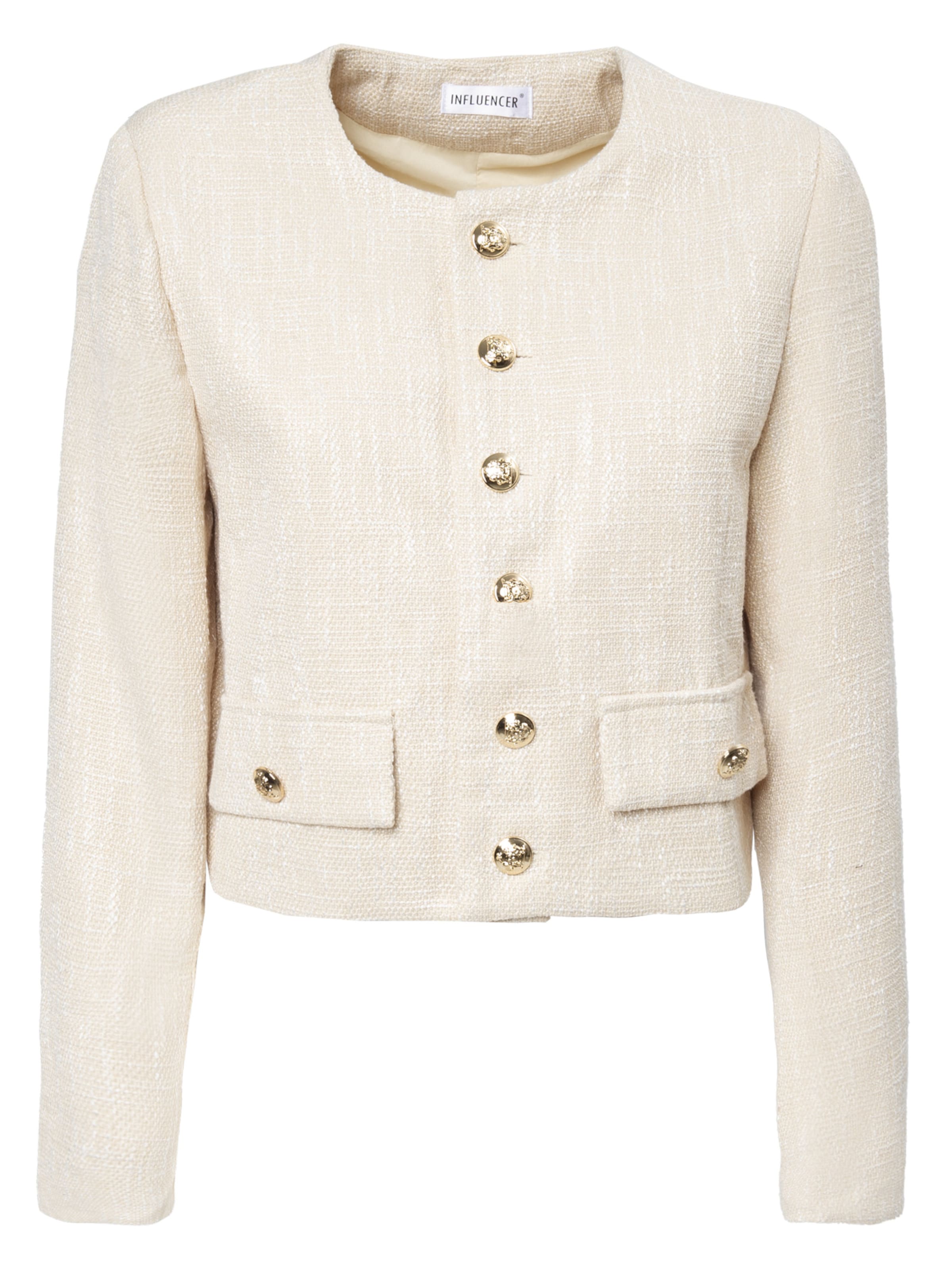 Giacca di mezza stagione di Influencer in beige: frontale