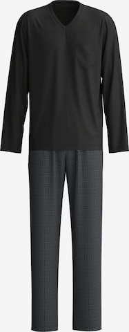 CALIDA Pitkä pyjama 'Relax Streamline' värissä musta: etupuoli