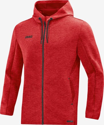 JAKO Athletic Zip-Up Hoodie in Red: front