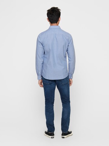 Coupe slim Chemise 'Alvaro' Only & Sons en bleu