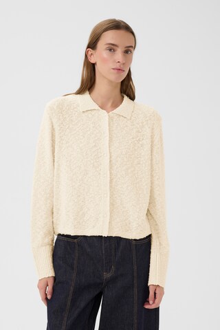 KAREN BY SIMONSEN Knit cardigan 'KBUnice' in White: front