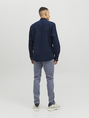 JACK & JONES Slim fit Button Up Shirt 'JJEOxford' in Blue
