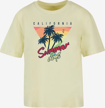 T-shirt 'California Palmen Retro' F4NT4STIC en jaune : devant