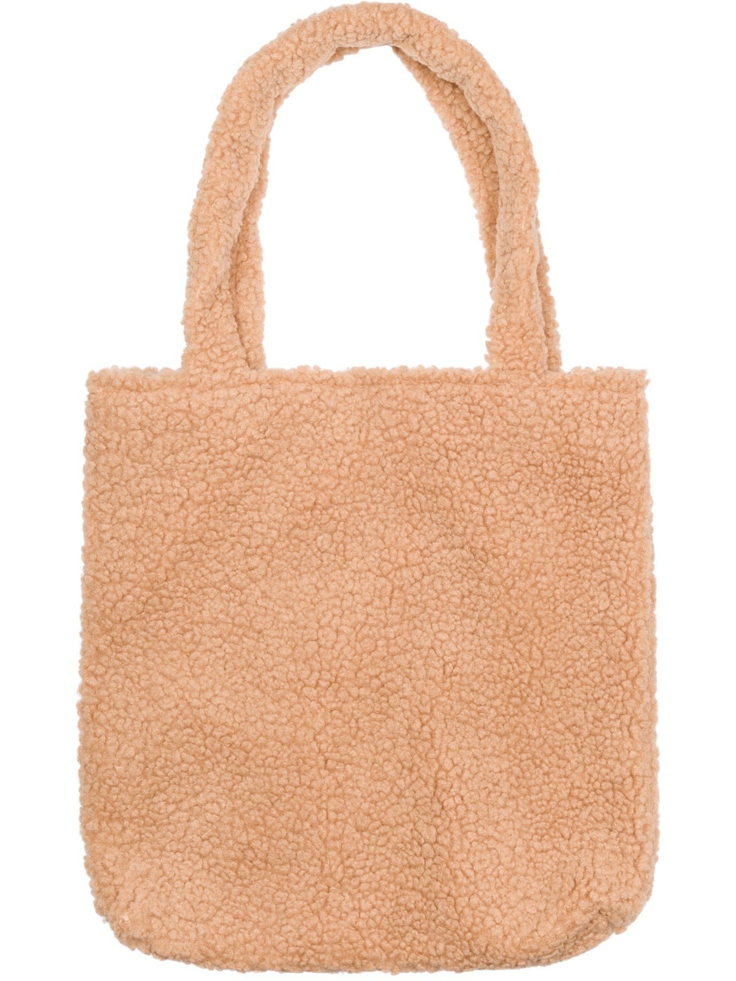 styleBREAKER Shoulder Bag 'Teddyfell Beuteltasche' in Beige: front
