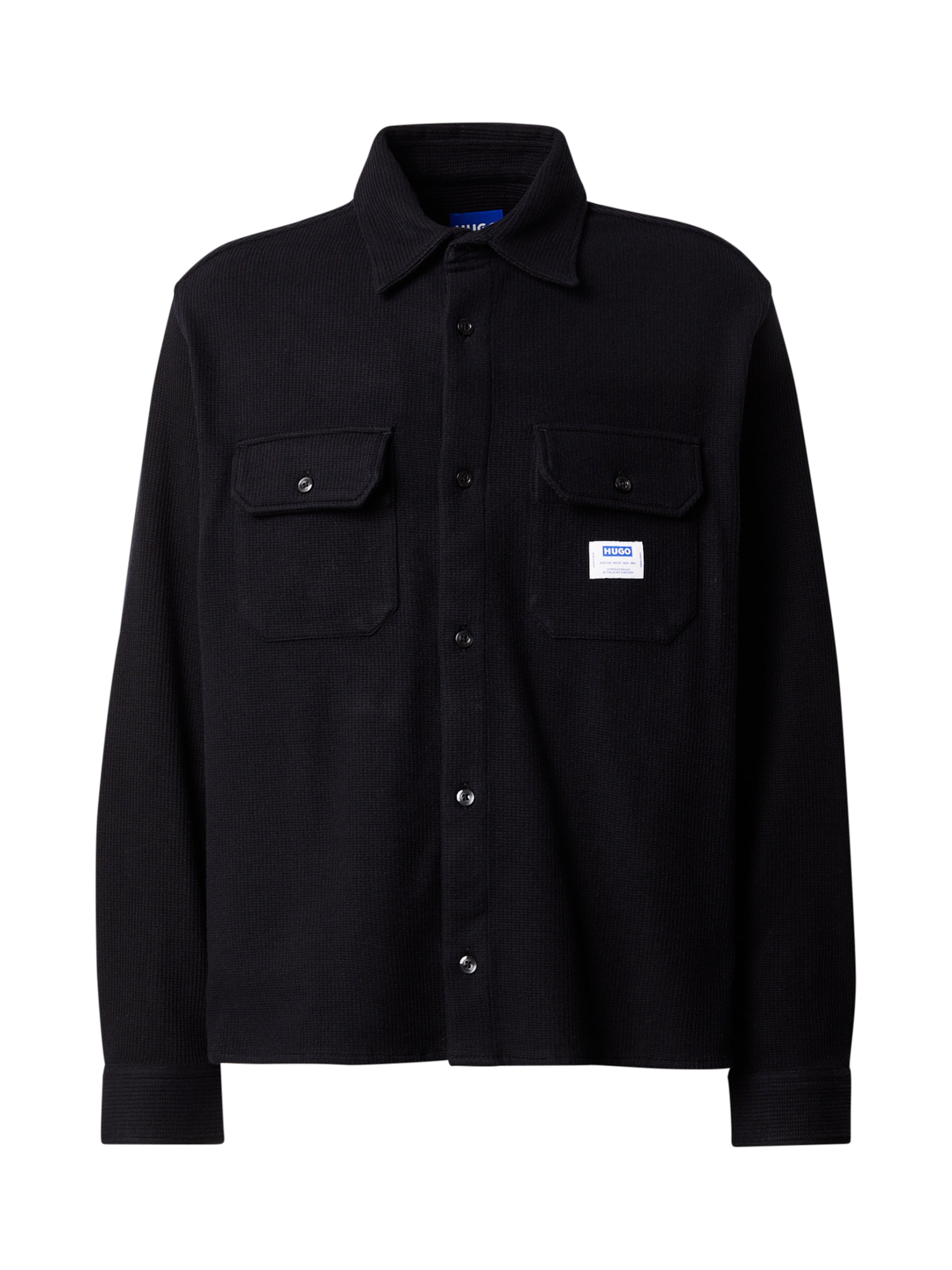 melns HUGO Komforta piegriezums Krekls 'Ekynone': no priekšpuses