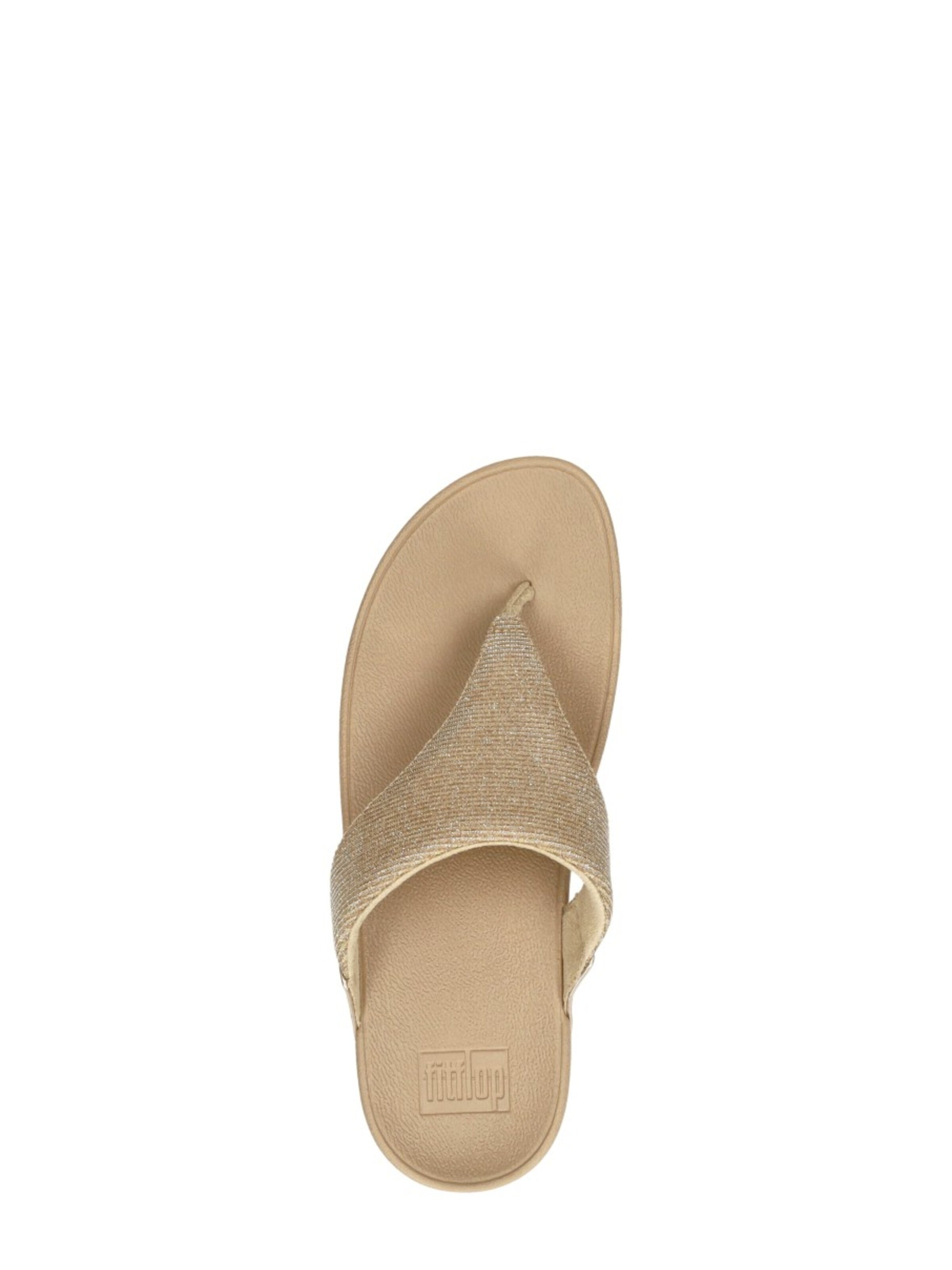 FitFlop Slipper 'Lulu Shimmerlux Toe - Post Sandals' in Beige