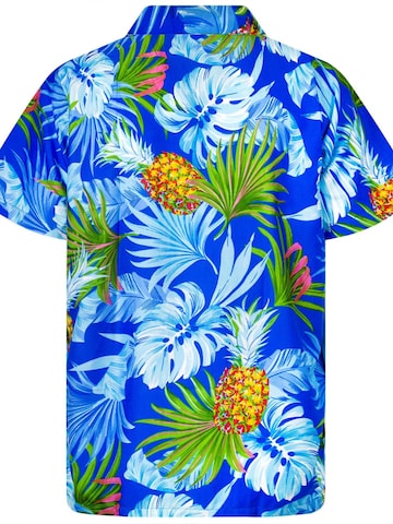 King Kameha Blouse 'Pineapple Leaves' in Blue