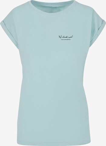 Merchcode T-Shirt 'Love Yourself First' in Blau: predná strana