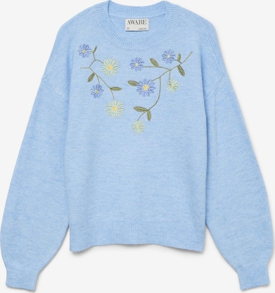 VERO MODA Pullover 'VMAlina' in himmelblau / grün / mint, Produktansicht