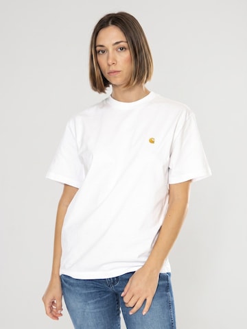 Carhartt WIP Shirt 'W' S/S CHASE T-SHIRT WHITE / GOLD' in Wit: voorkant