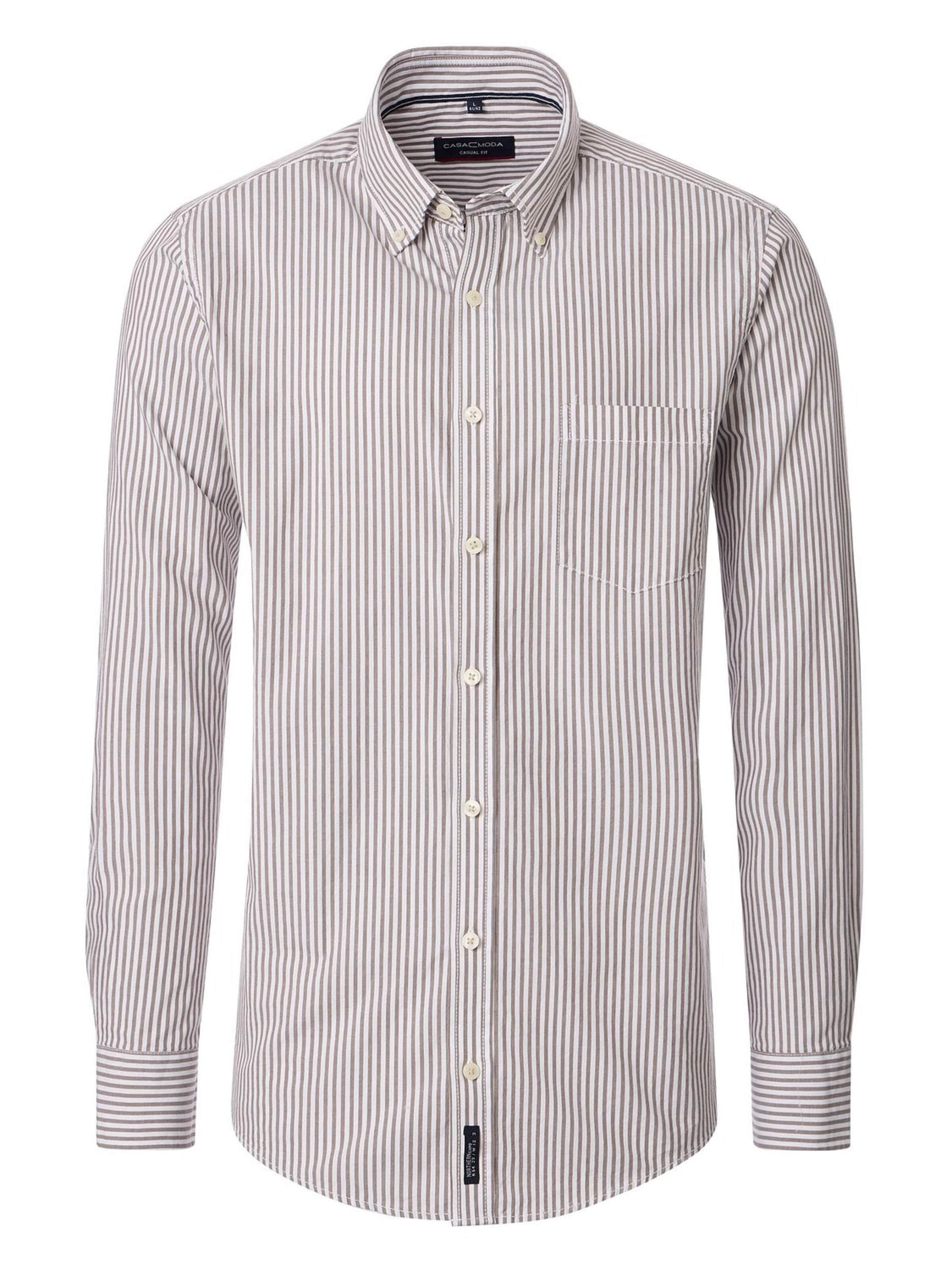 CASA MODA Regular fit Overhemd in Bruin: voorkant